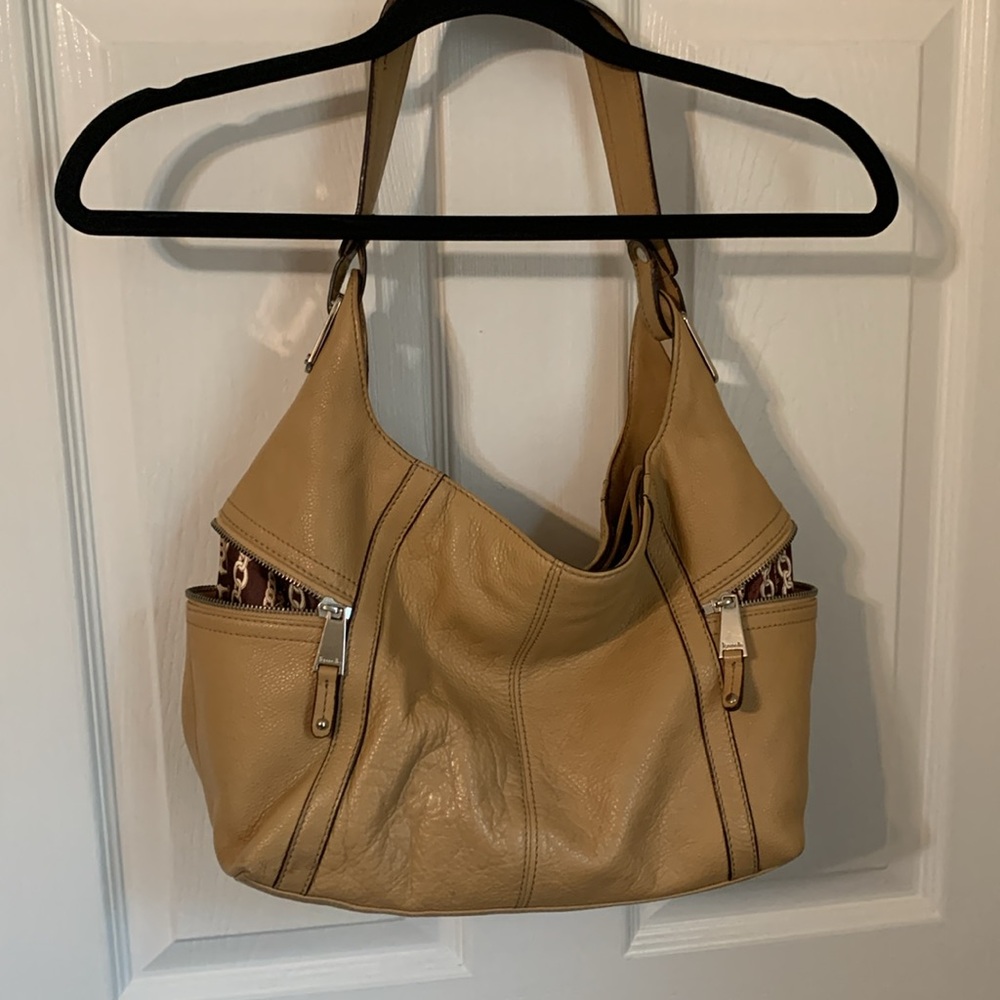 Tignanello leather purse 12” across, 9” deep - Picture 3 of 11